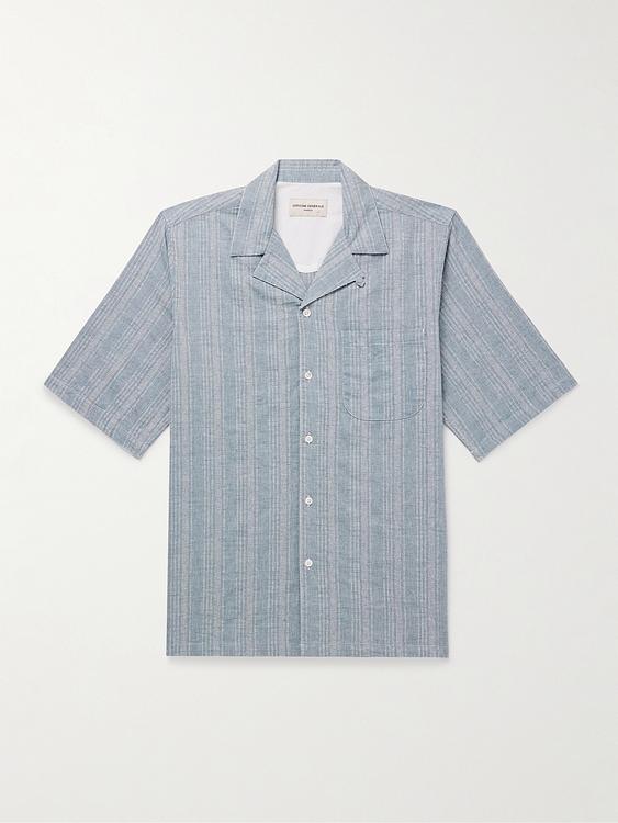 Striped grey short sleeve shirt from Officine Générale