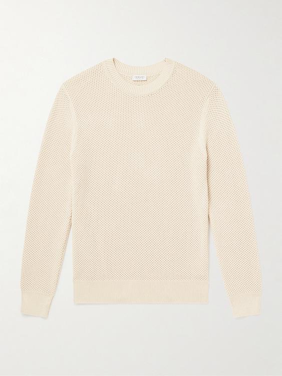 White sweater from Sunspel