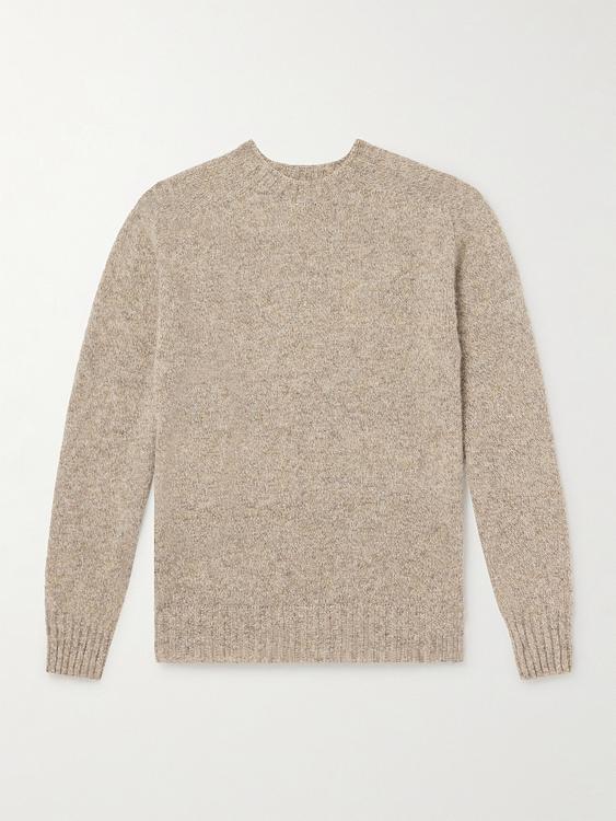 Taupe sweater from Sunspel
