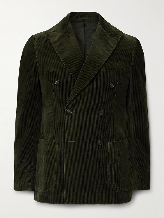 Black double-breasted suit jacket from De Petrillo