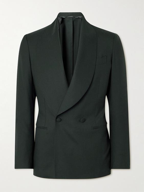 Dark green tuxedo jacket from De Petrillo