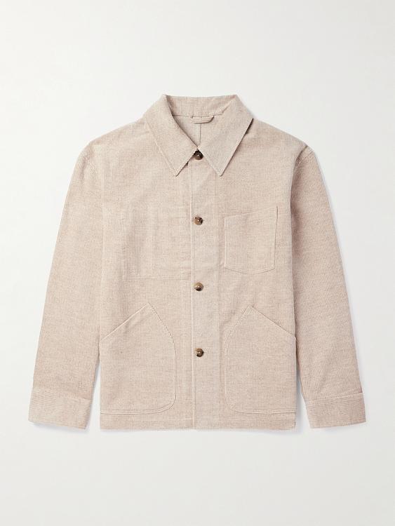 Beige overshirt from De Bonne Facture