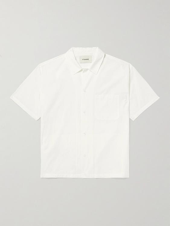 White short sleeve polo shirt from Frame