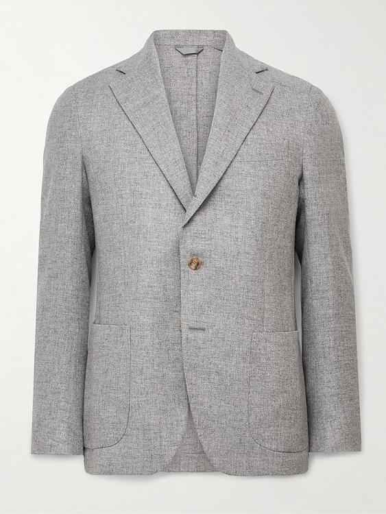 Grey blazer from De Petrillo