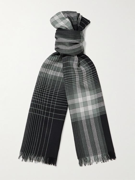 Checkered black scarve from Johnstons of Elgin