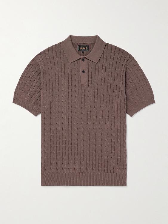Taupe short sleeve polo shirt from Beams Plus