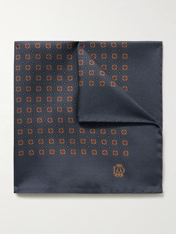 Dark grey pocket square from Dunhill