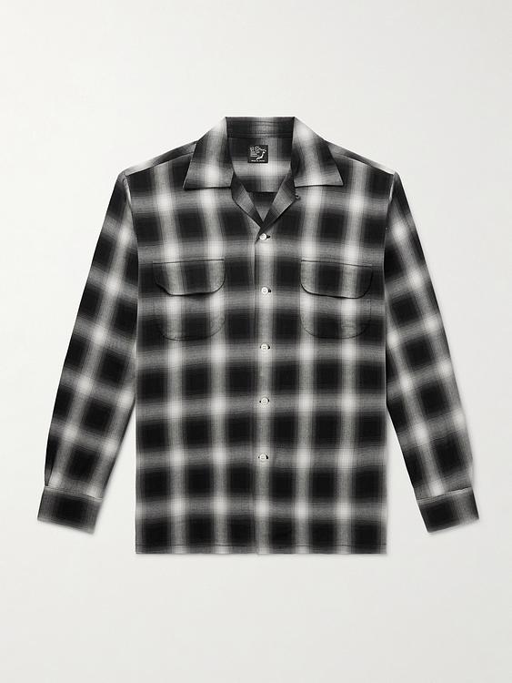 Checkered grey flannel shirt from orSlow