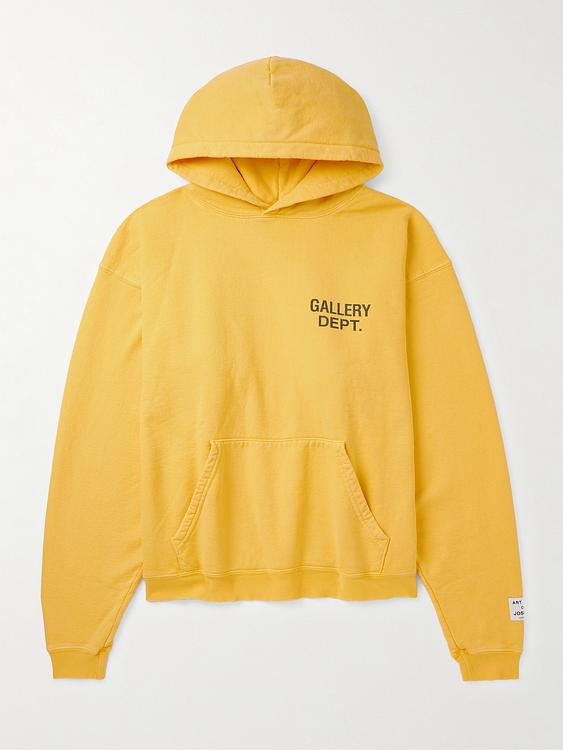 Print dark yellow hooded sweatshirt from Gallery Dept.