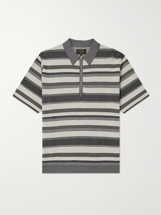 Striped multicolor short sleeve polo shirt from Beams Plus