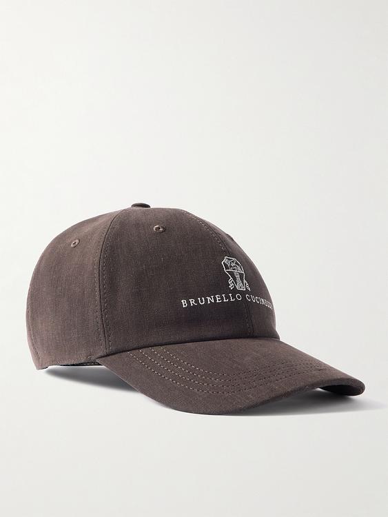 Print dark brown cap from Brunello Cucinelli