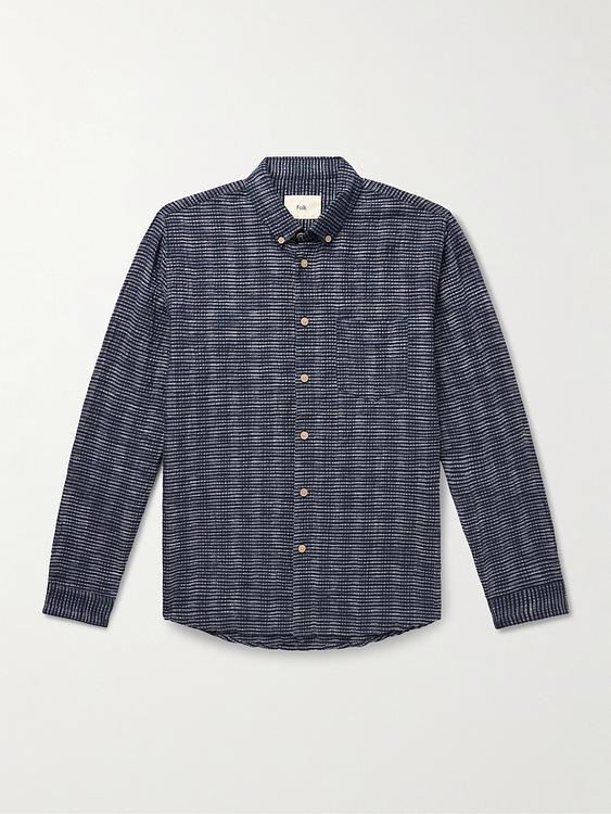 Checkered black linen shirt from Folk