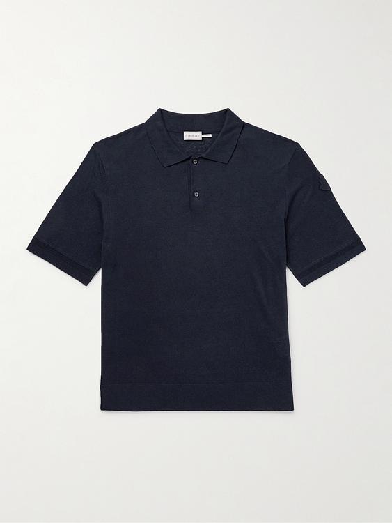 Black short sleeve polo shirt from Moncler