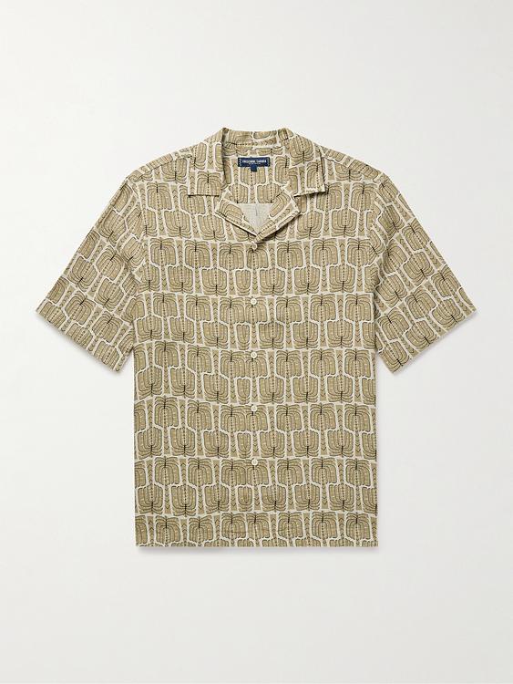 Checkered taupe short sleeve shirt from Frescobol Carioca