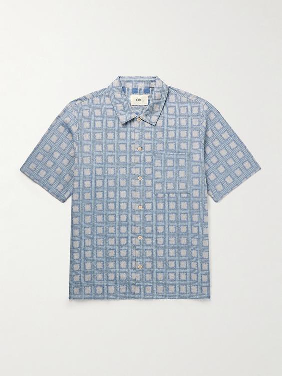 Checkered blue short sleeve shirt from Folk