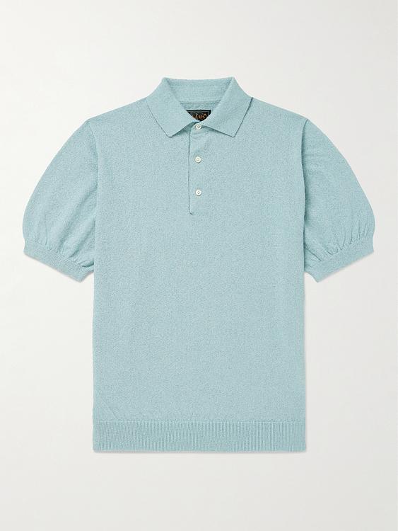 Grey short sleeve polo shirt from Beams Plus