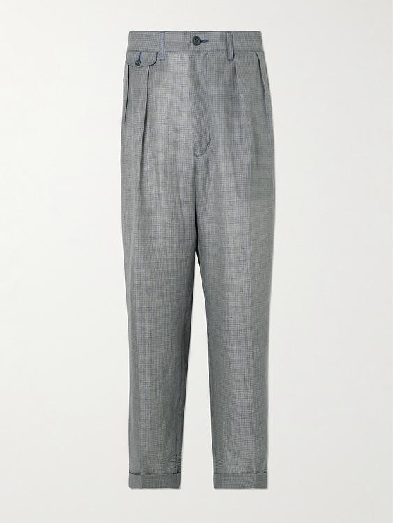 Grey linen trousers from Beams Plus