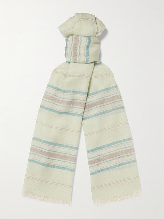 Striped beige scarve from Johnstons of Elgin