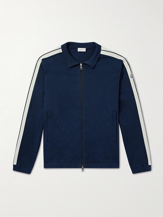 Striped dark blue casual jacket from Moncler