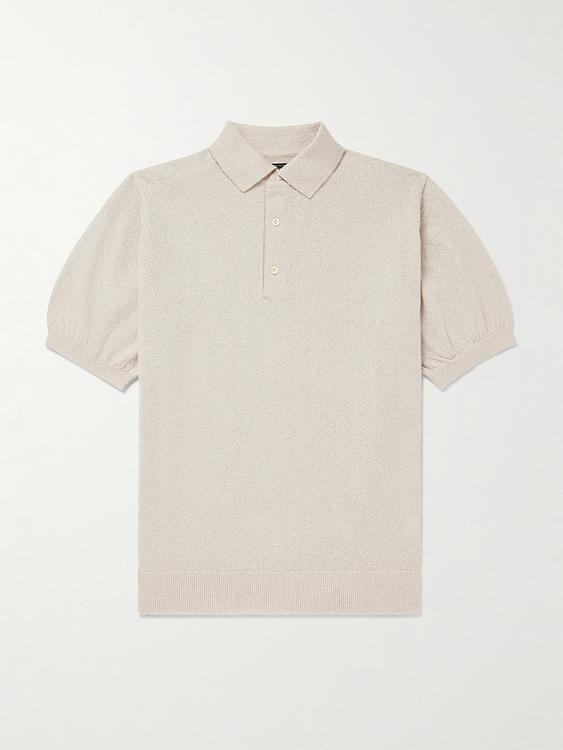 White short sleeve polo shirt from Beams Plus