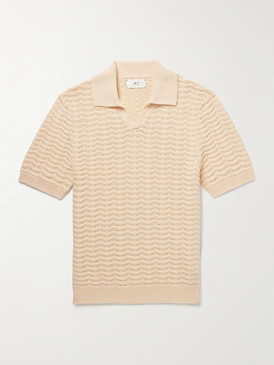 Beige short sleeve polo shirt from Mr P.
