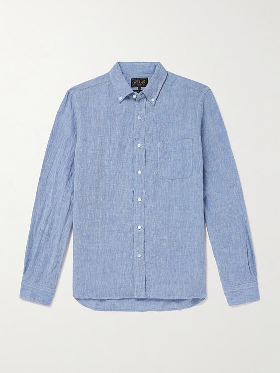Light blue linen shirt from Beams Plus