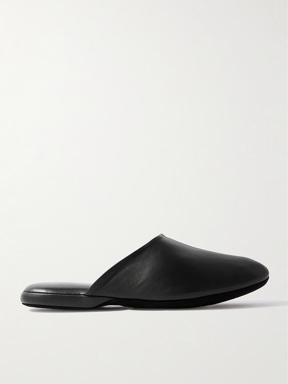 Black slippers from Charvet