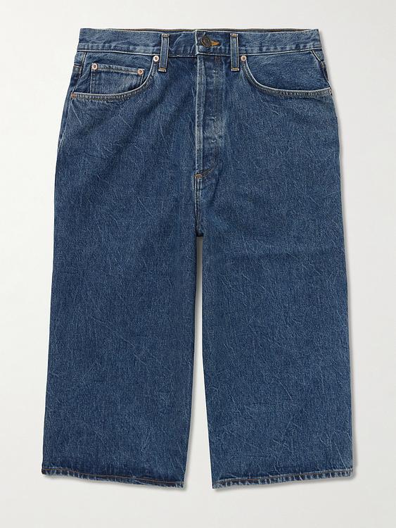 Dark blue denim shorts from AGOLDE