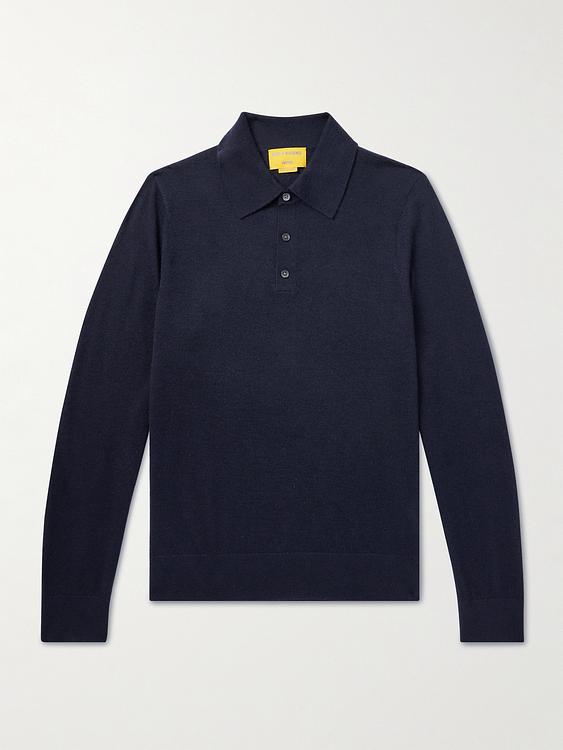 Black long sleeve polo shirt from Guest In Residence
