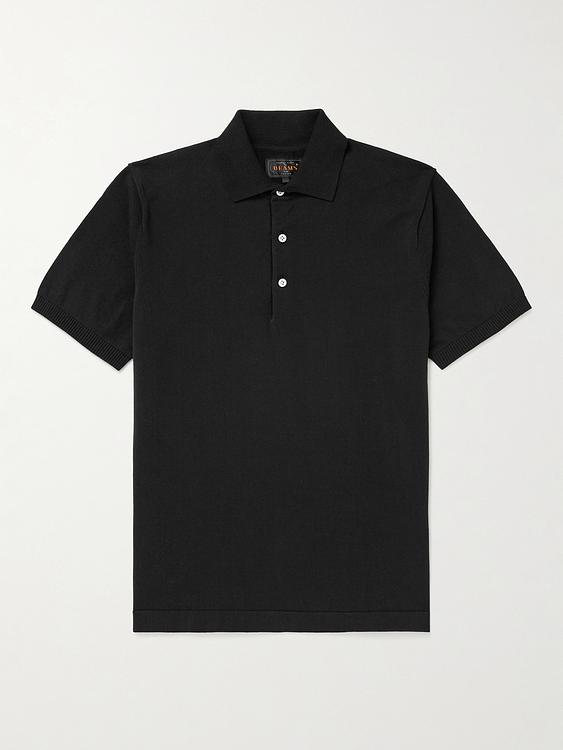Black short sleeve polo shirt from Beams Plus