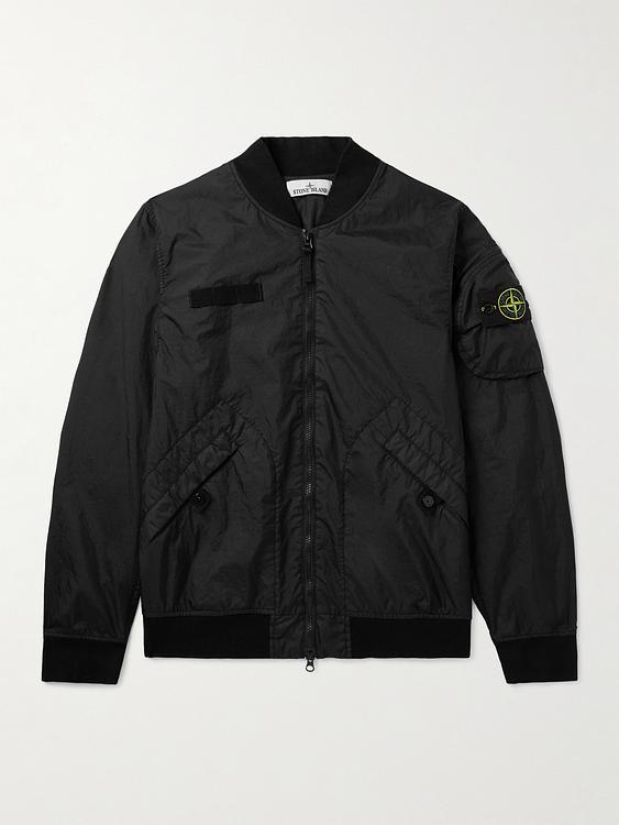 Black bomber jacket from Stone Island