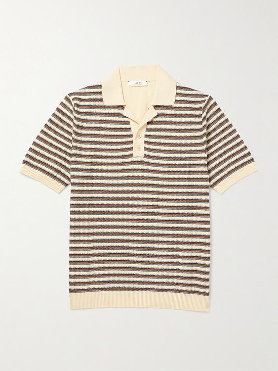Striped multicolor short sleeve polo shirt from Mr P.