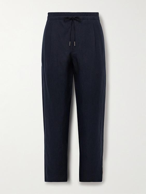 Black linen trousers from Caruso