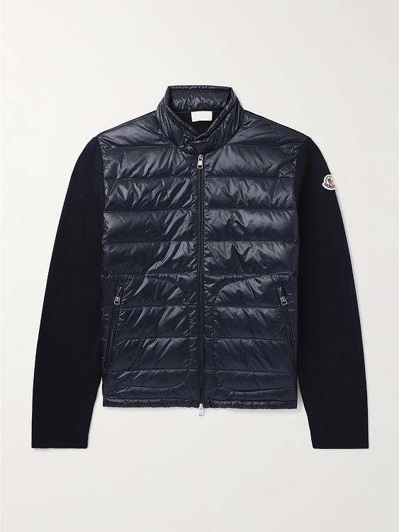 Black hybrid jacket from Moncler