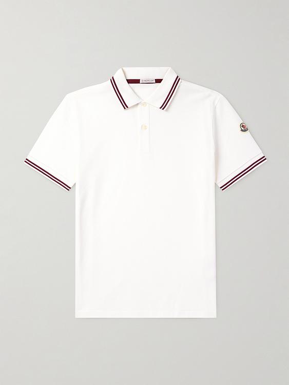 White short sleeve polo shirt from Moncler