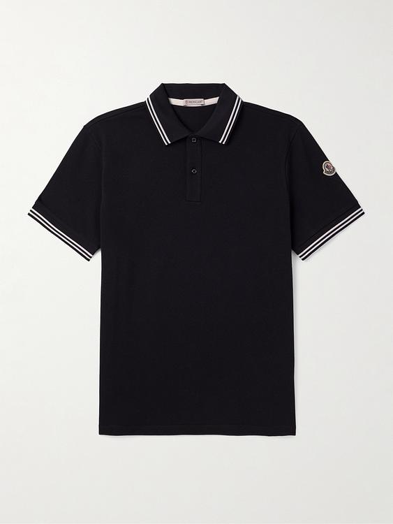 Black short sleeve polo shirt from Moncler