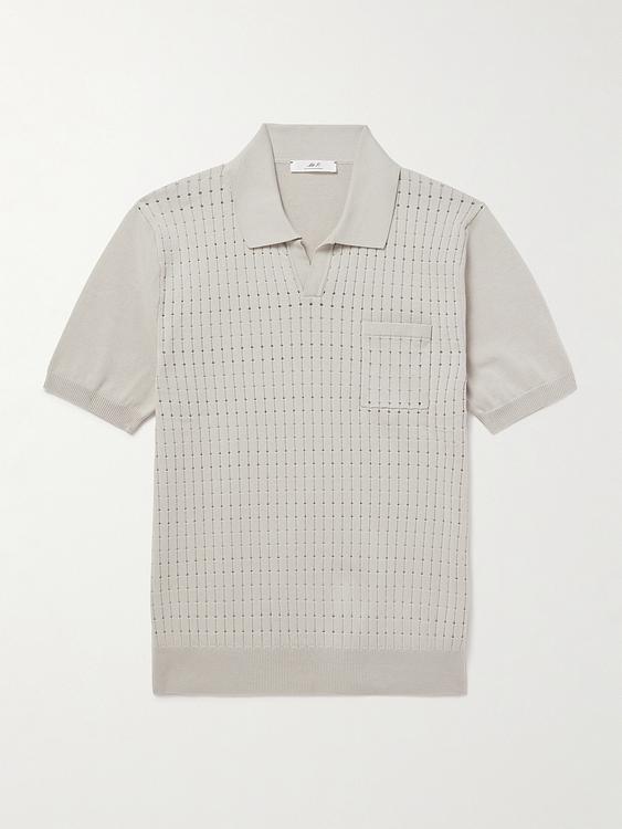 Grey short sleeve polo shirt from Mr P.