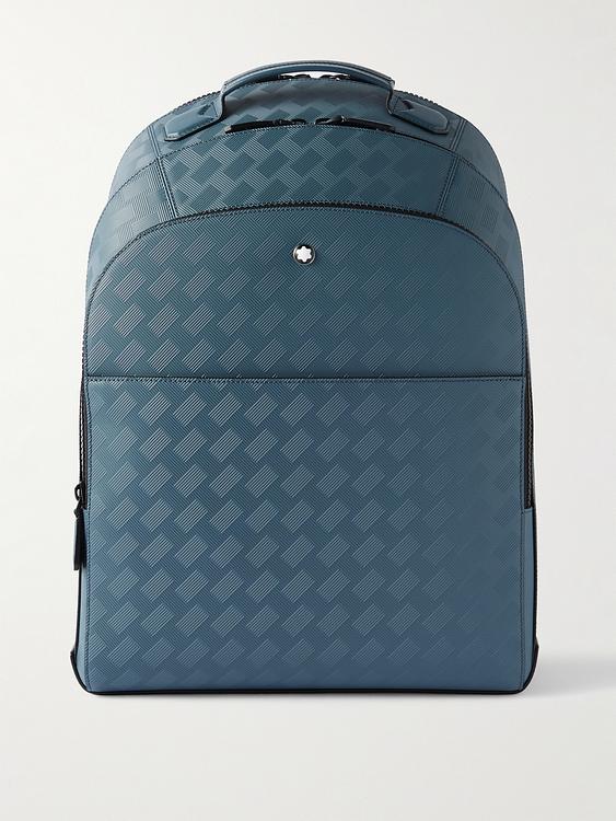 Checkered dark blue backpack from Montblanc