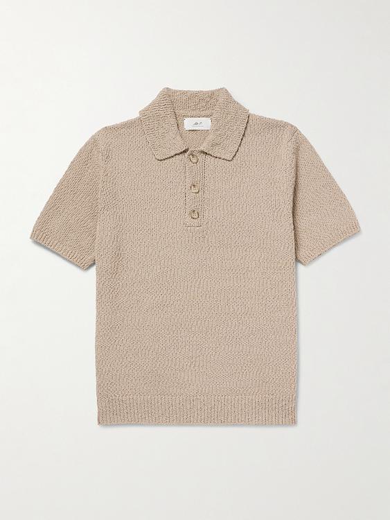 Beige short sleeve polo shirt from Mr P.