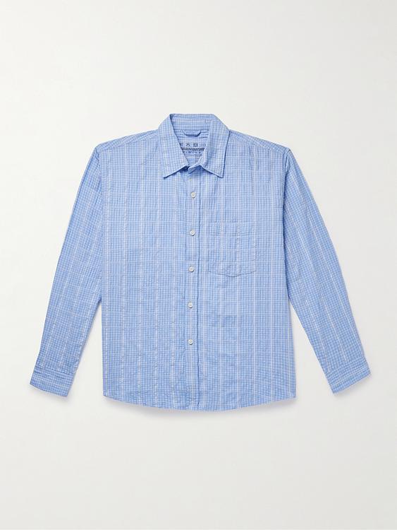 Striped light blue casual shirt from Mfpen