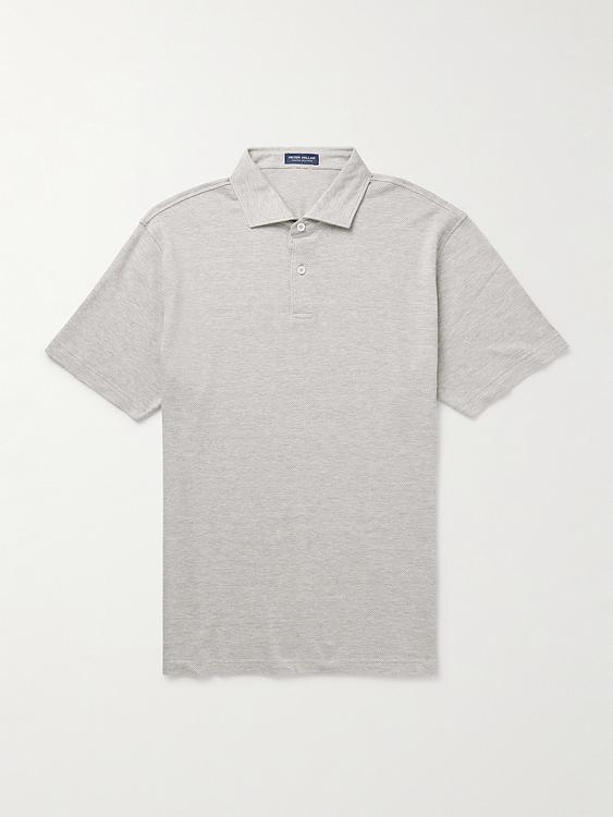 Grey short sleeve polo shirt from Peter Millar