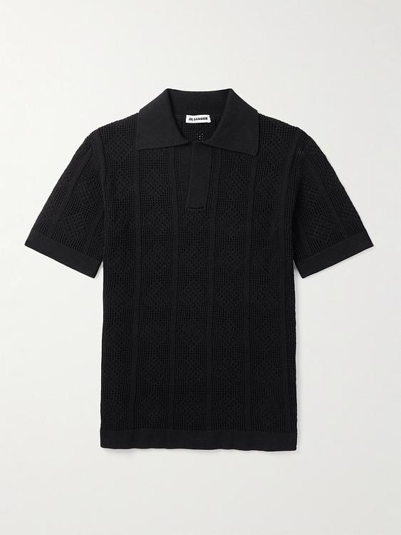 Black short sleeve polo shirt from Jil Sander