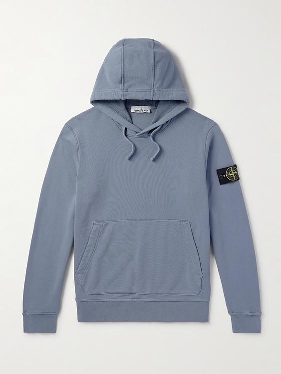 Blue hooded sweatshirt from Stone Island