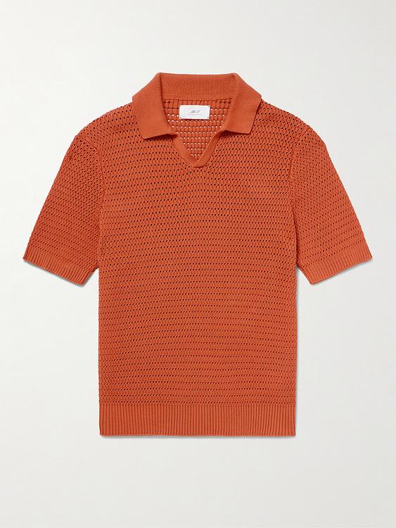 Brown short sleeve polo shirt from Mr P.
