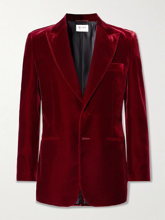 Dark red blazer from Saint Laurent