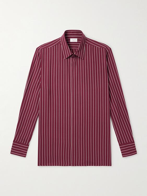 Striped dark red casual shirt from Saint Laurent