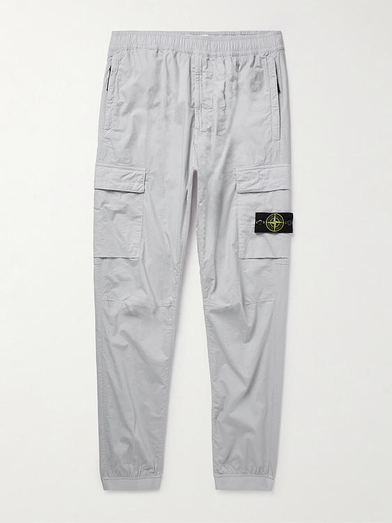 Grey cargo trousers from Stone Island