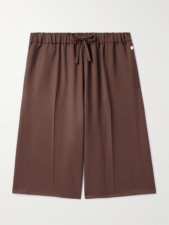 Brown linen shorts from Simone Rocha