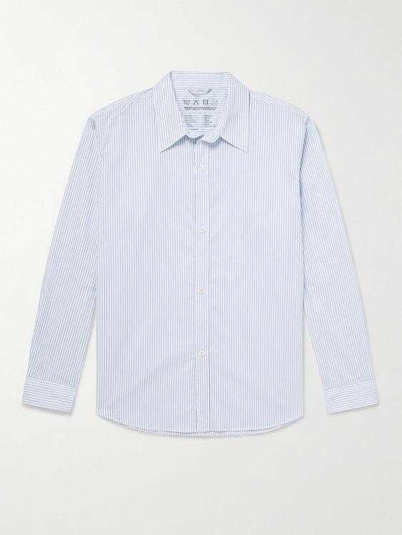 Striped light blue casual shirt from Mfpen