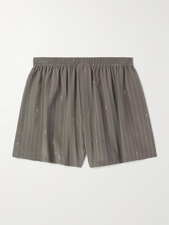 Striped grey boxer shorts from Saint Laurent
